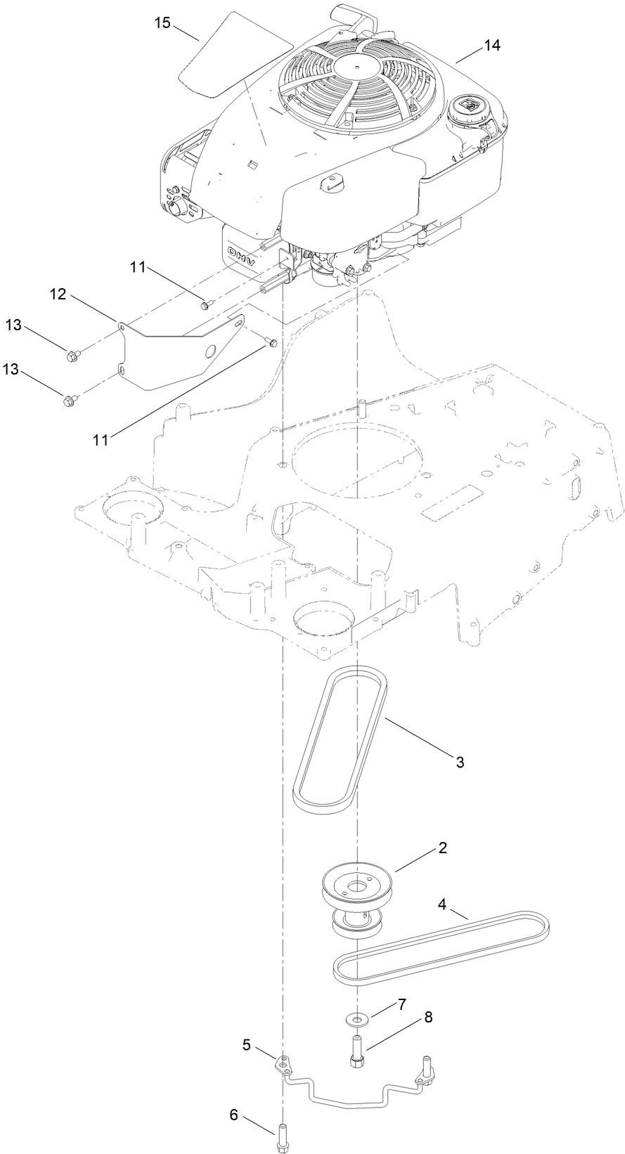 Engine and Belt Assembly