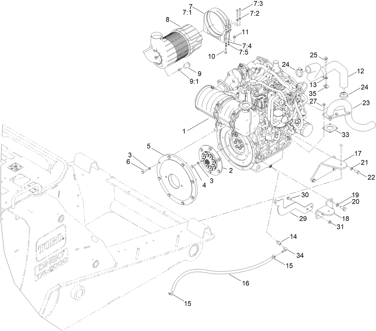 Engine and Air Cleaner Assembly