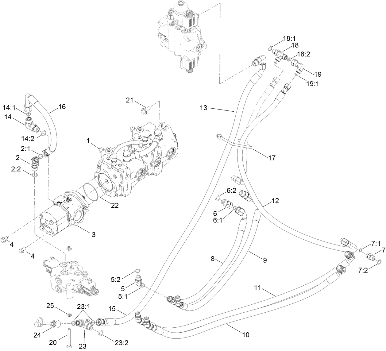 Tandem Pump Hydraulic Assembly