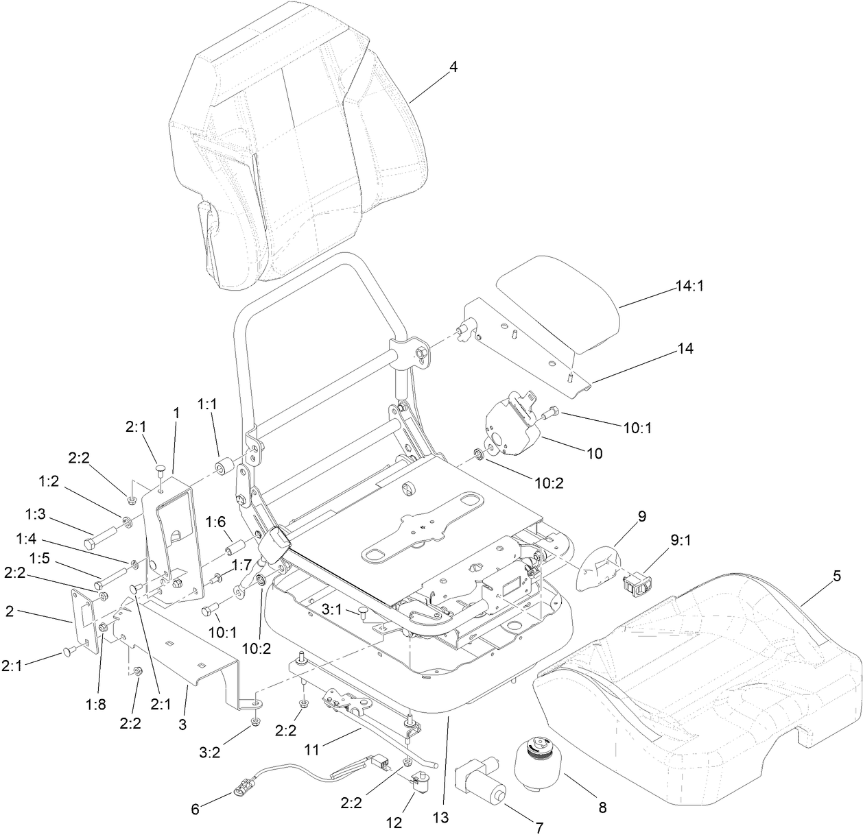 Air Ride Suspension Seat Assembly No. 138-4535