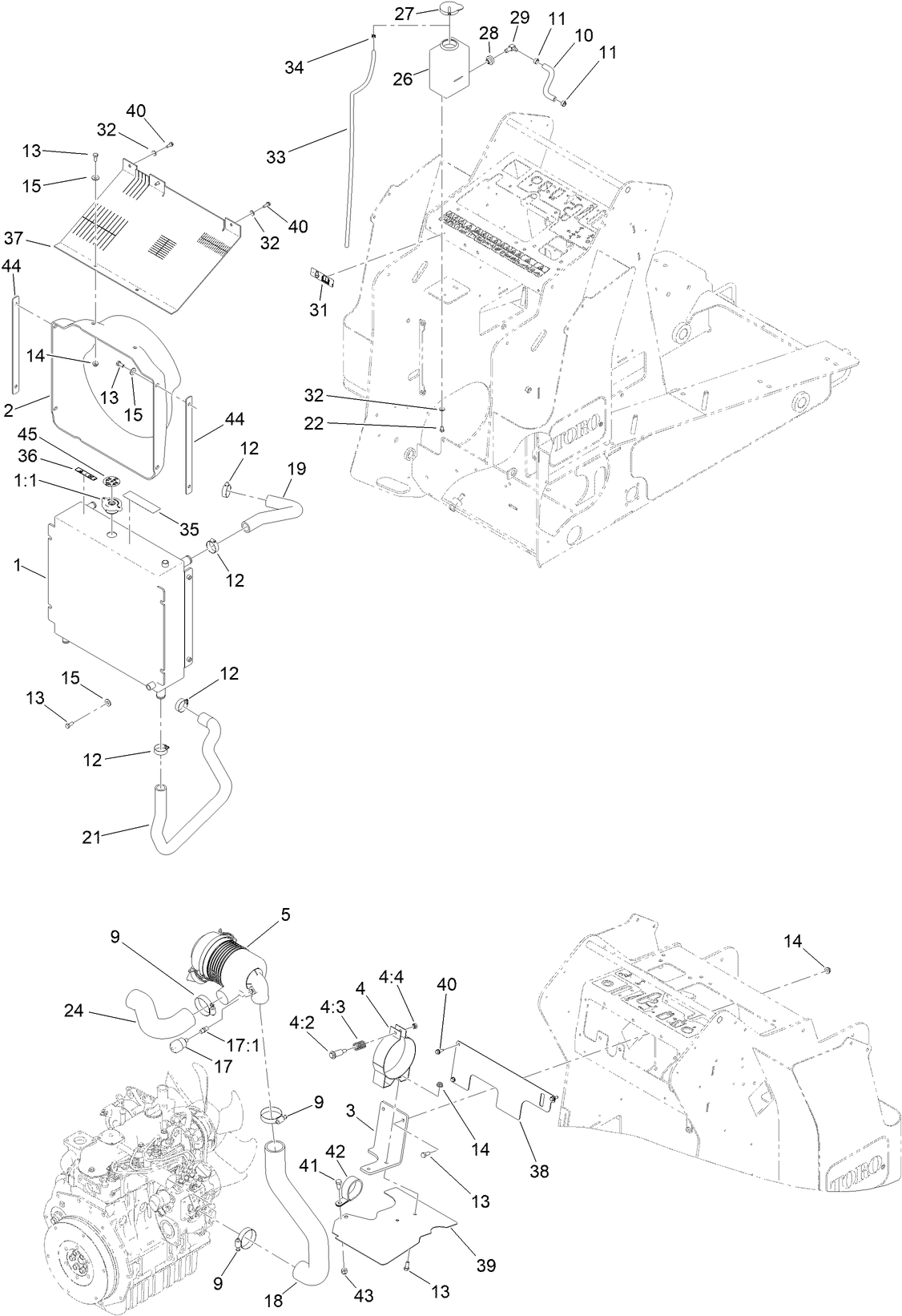 Radiator and Air Cleaner Assembly