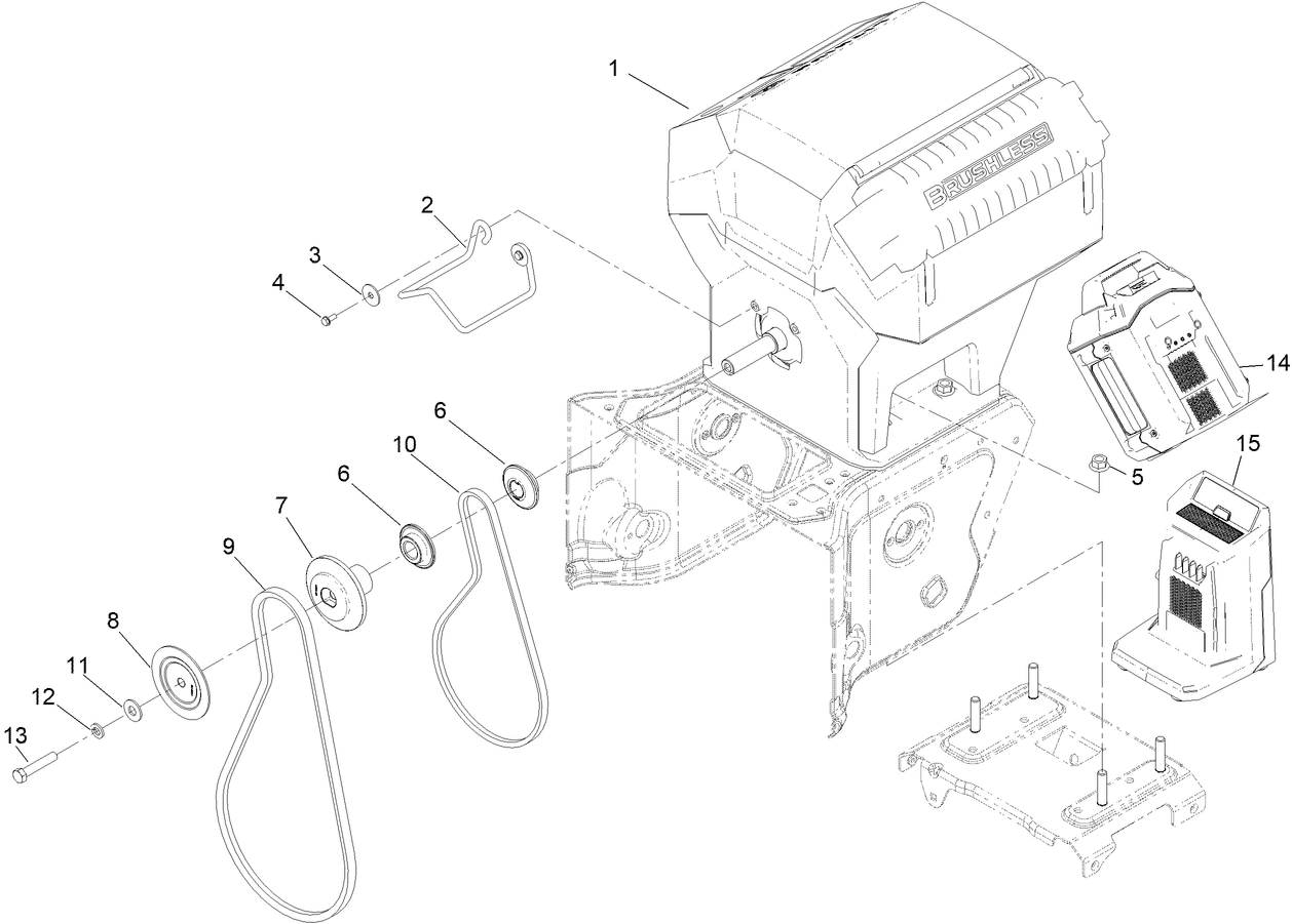 Powerhead, Pulley and Belt Assembly
