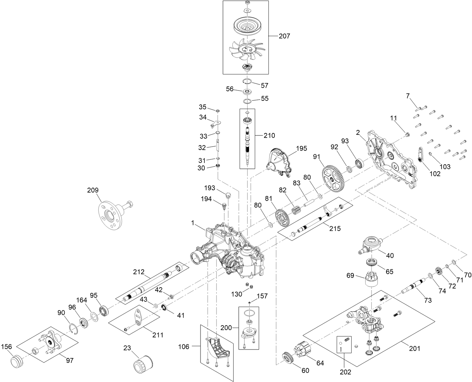 LH Hydro Transmission Assembly No. 147-2860
