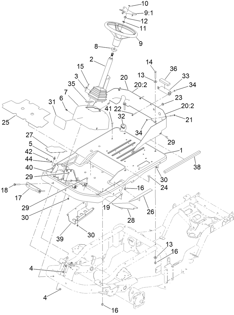 Platform, Steering and Console Assembly