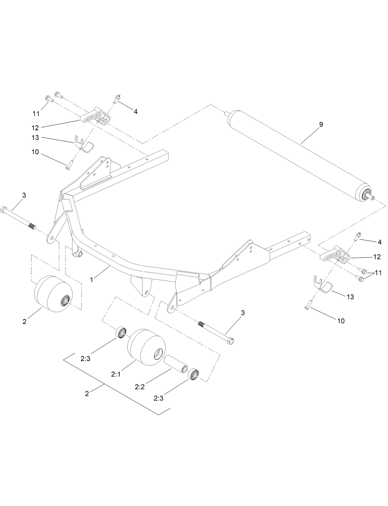 Roller and Carrier Frame Assembly