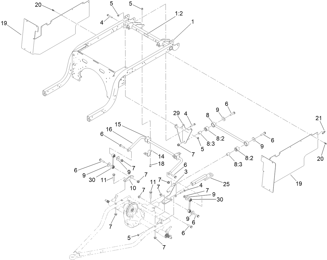 Rear Frame and Suspension Assembly