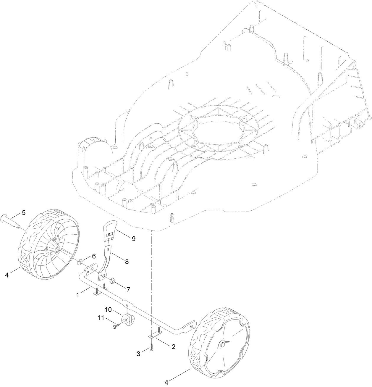 Front Wheel and Height-of-Cut Assembly