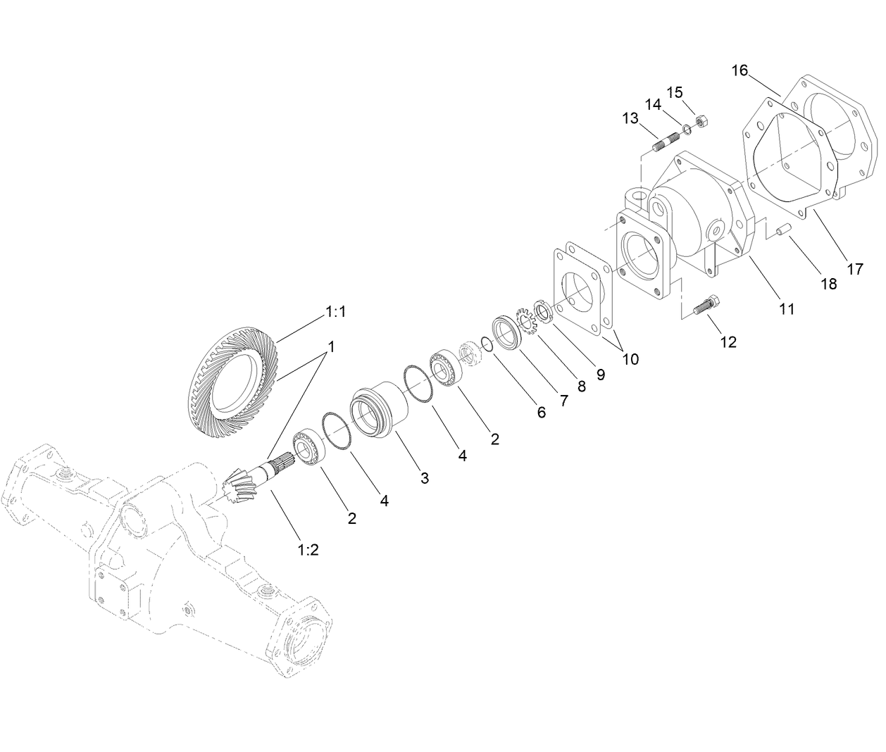 Bevel Pinion Shaft Assembly Rear Axle Assembly No. 110-4750