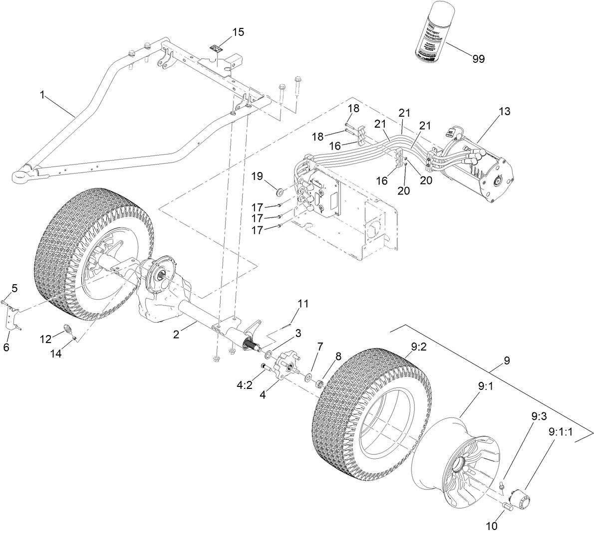 Rear Wheel and Transaxle Assembly