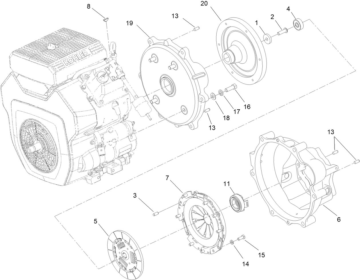 Clutch and Bell Housing Assembly