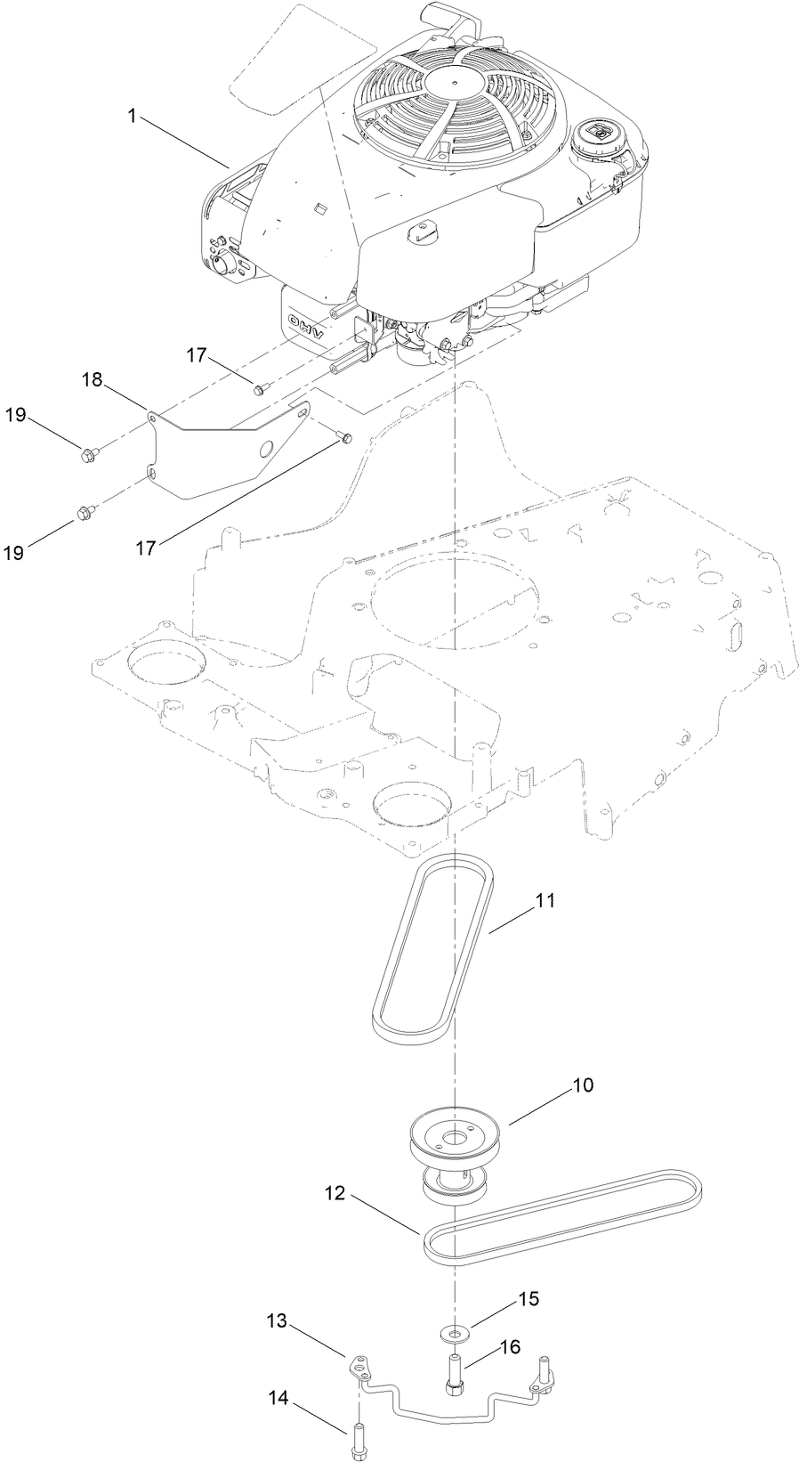 Engine and Belt Assembly