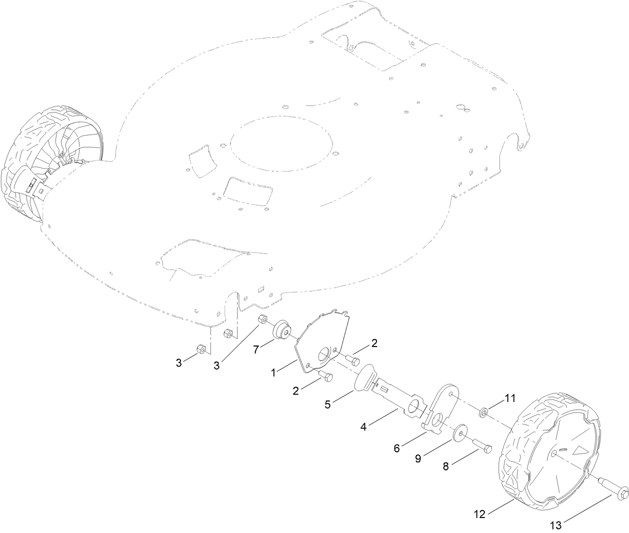 Front Wheel and Height-of-Cut Assembly