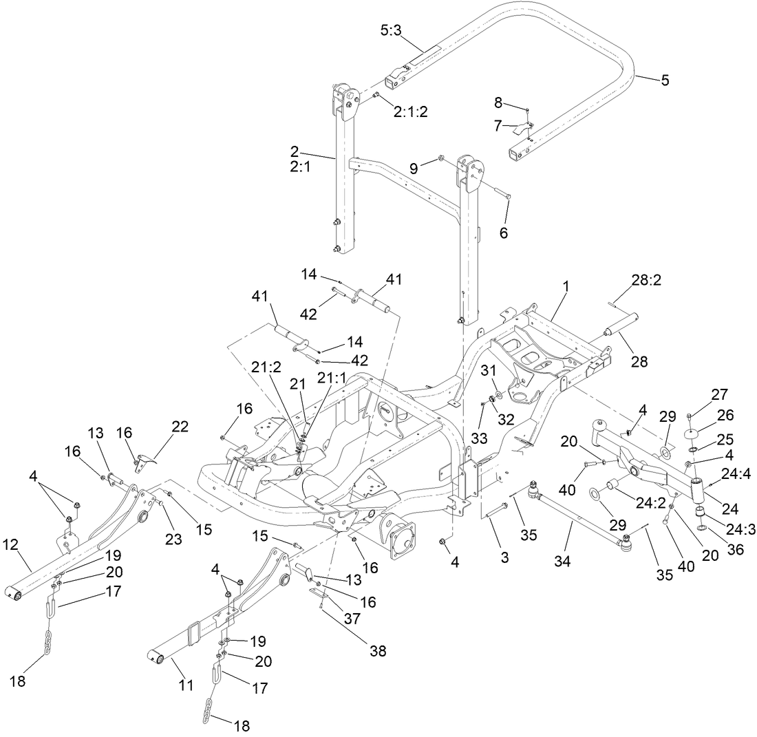 Frame and Roll-Over Protection System Assembly