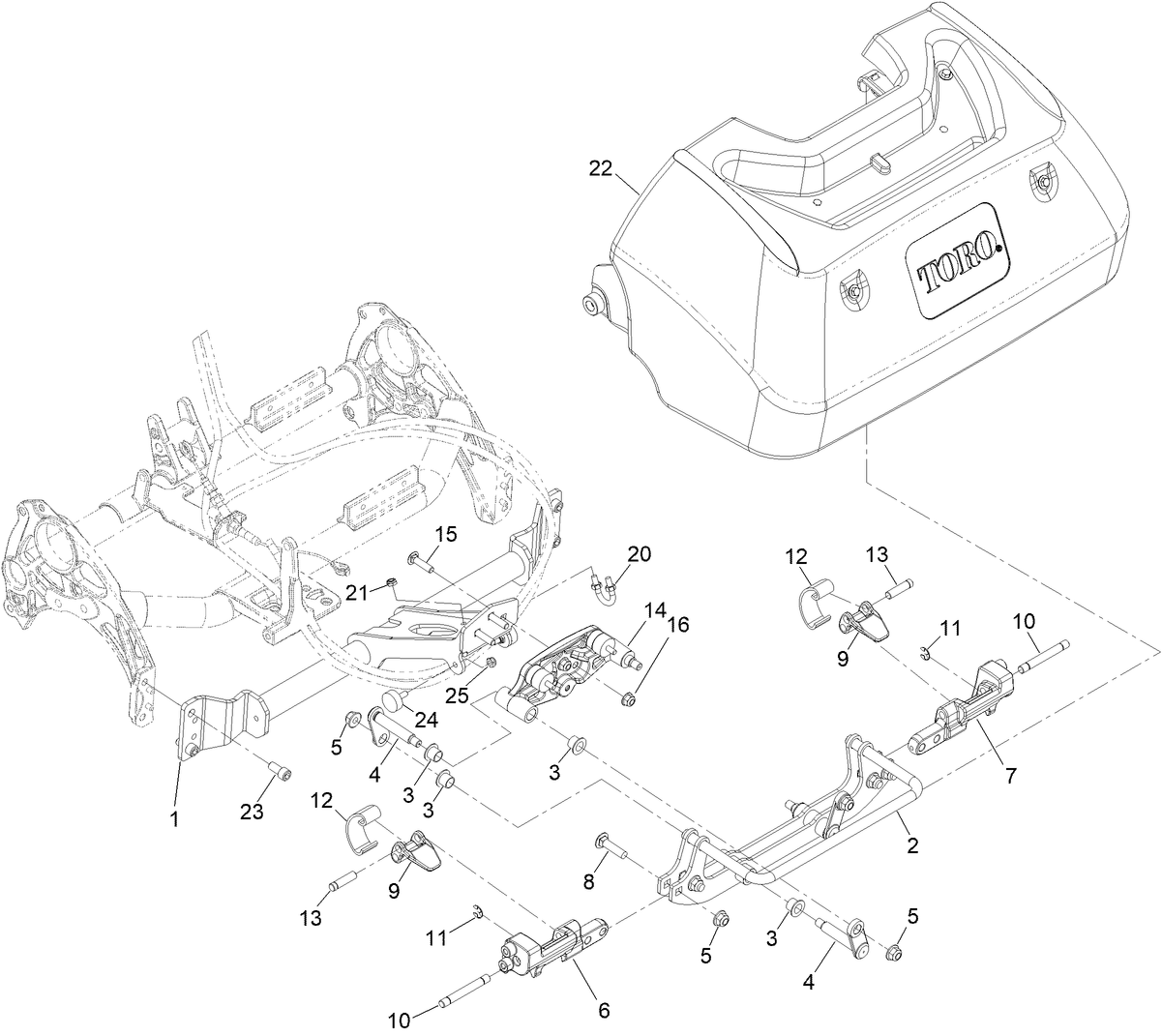 Flex Frame and Grass Basket Assembly