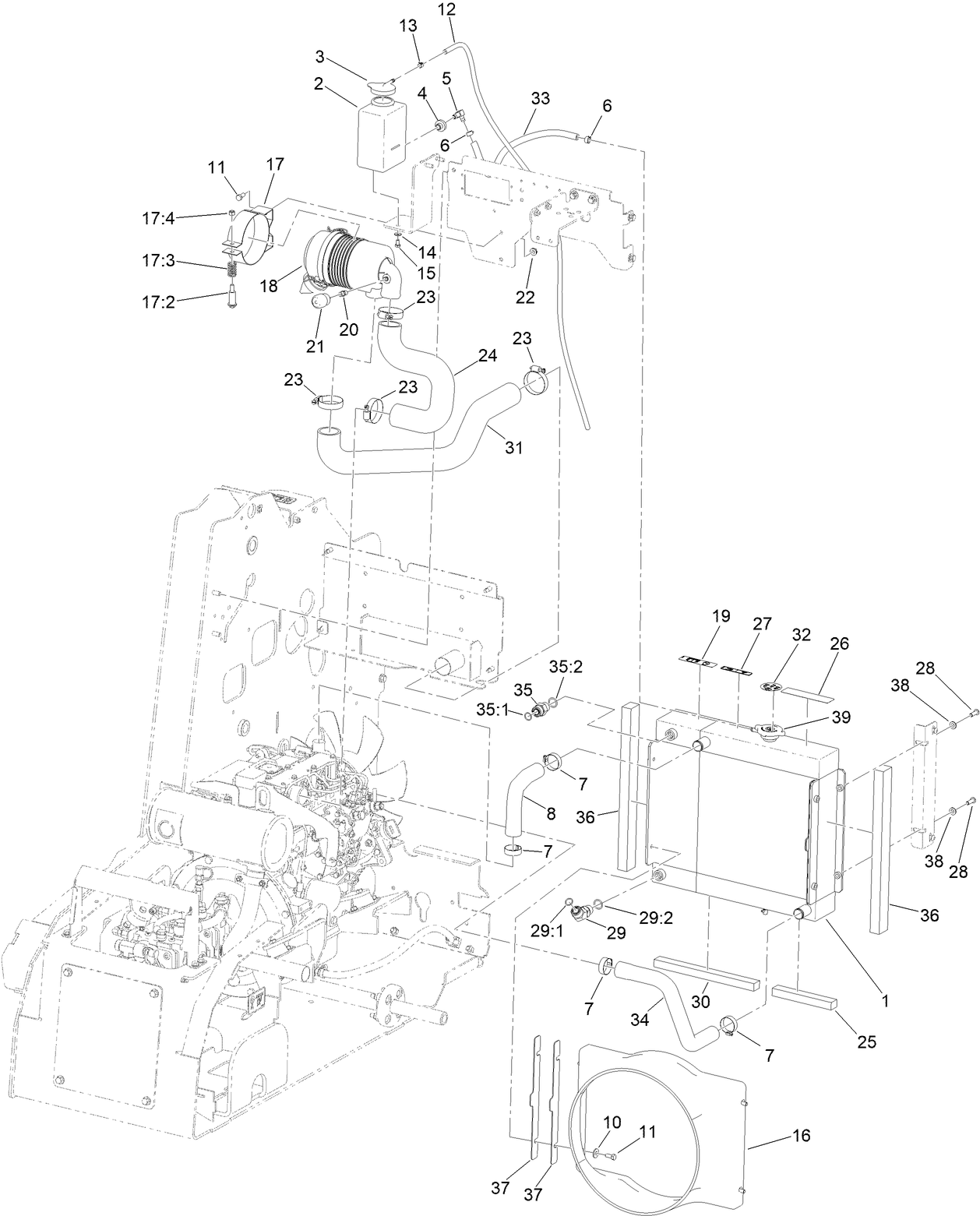 Radiator and Air Cleaner Assembly