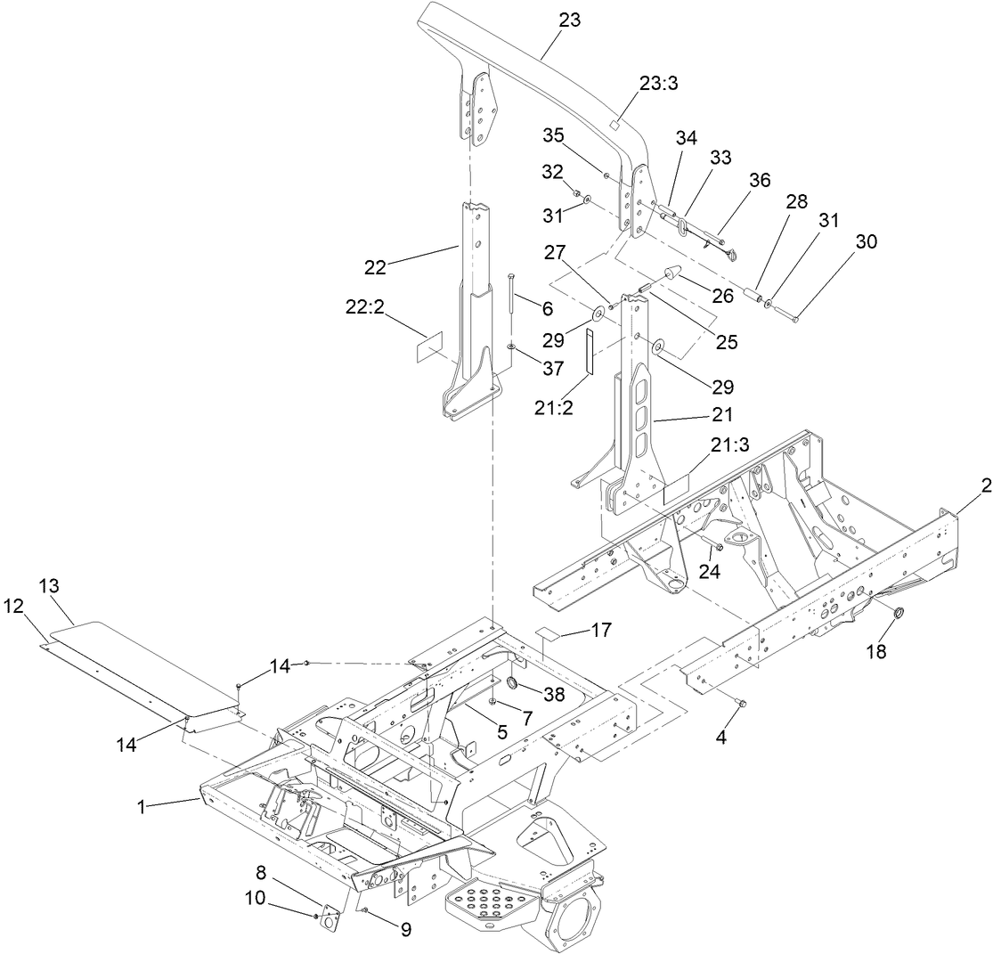 Frame and Roll-Over Protection System Assembly