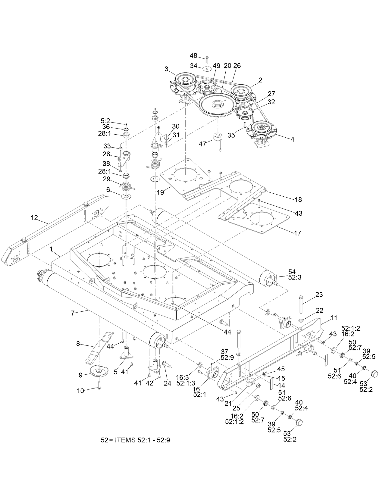 Blade, Pulley and Spindle Assembly