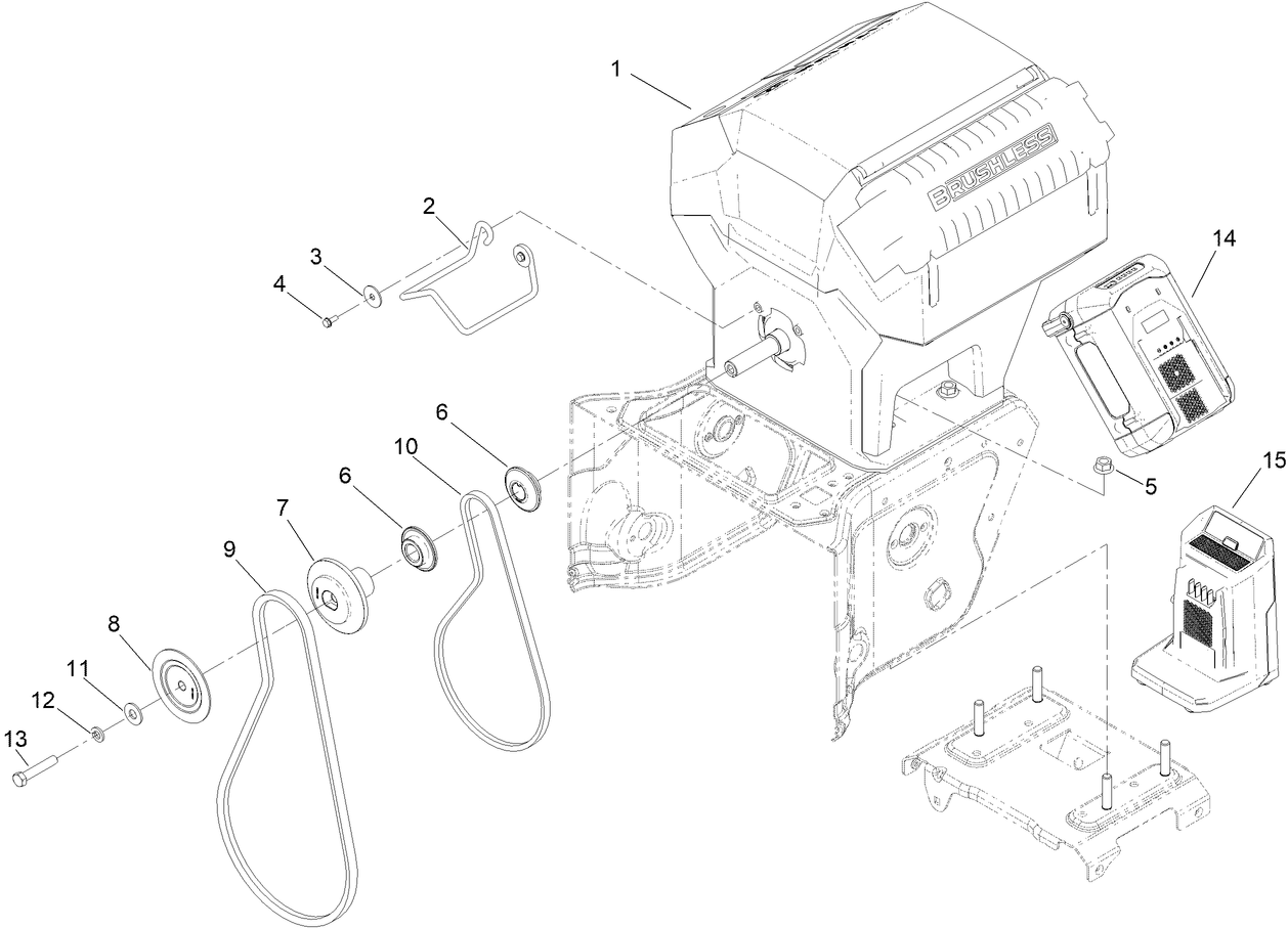Powerhead, Pulley and Belt Assembly
