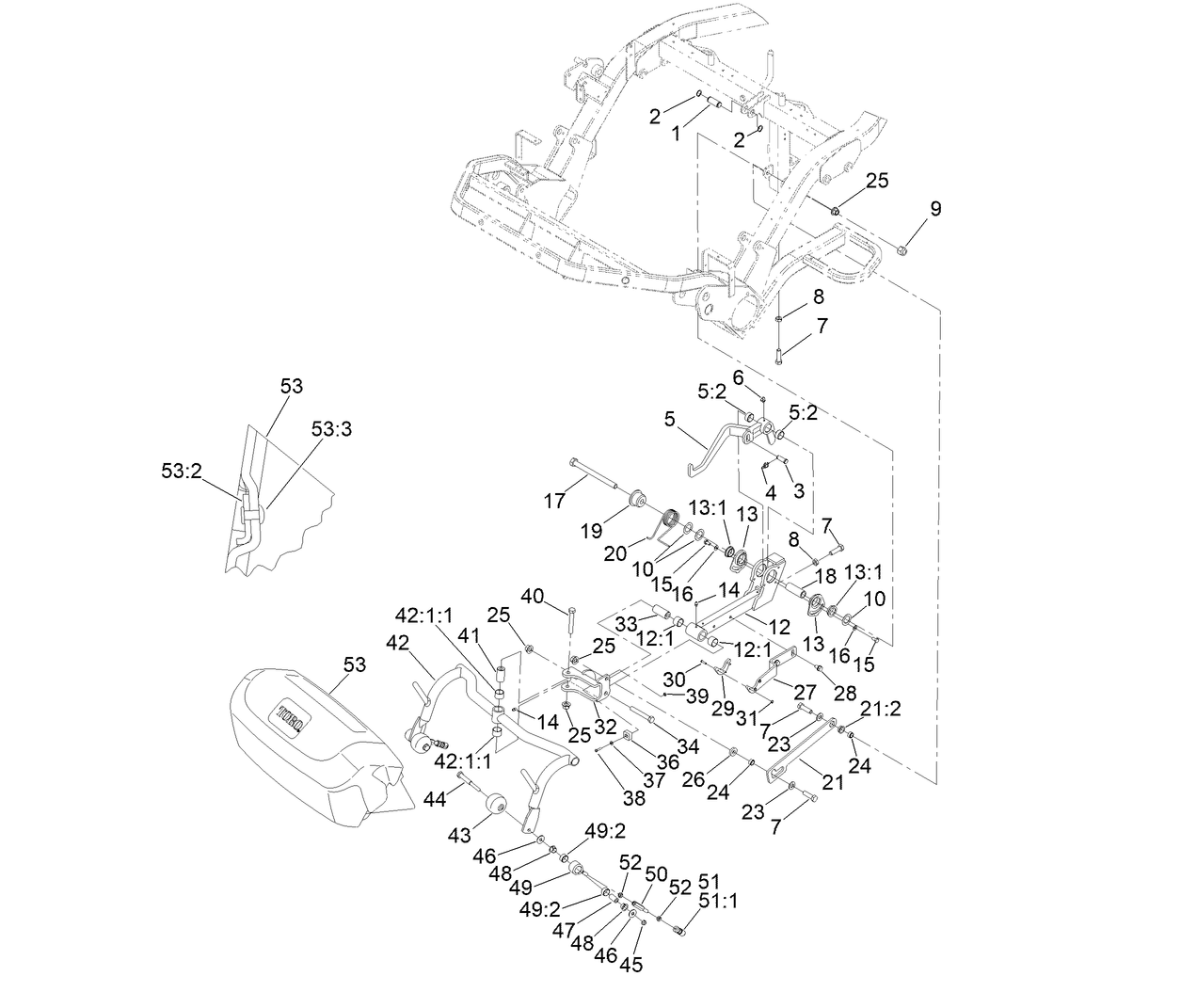 Center Cutting Unit Suspension Assembly