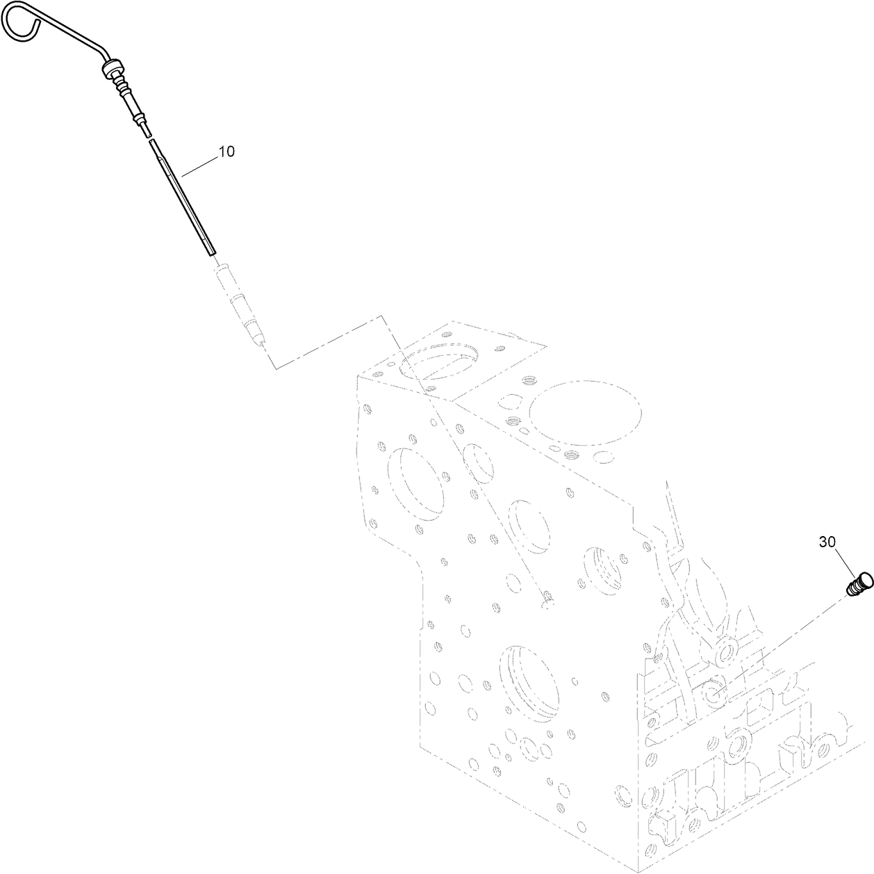 Oil Dipstick and Guide Assembly