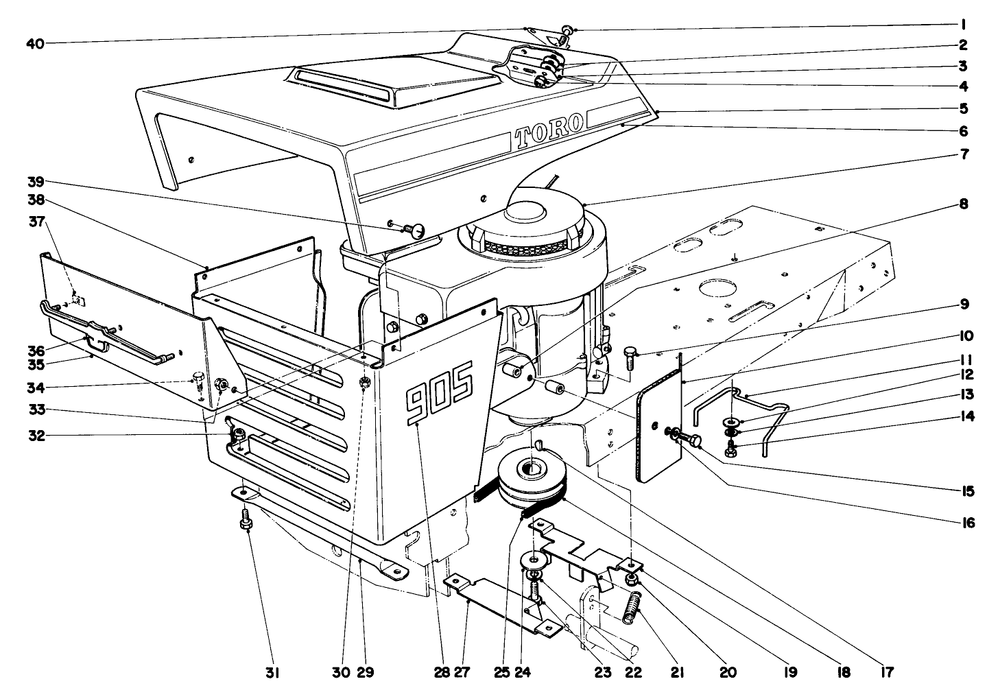 905 And 910 Hood And Engine Assembly