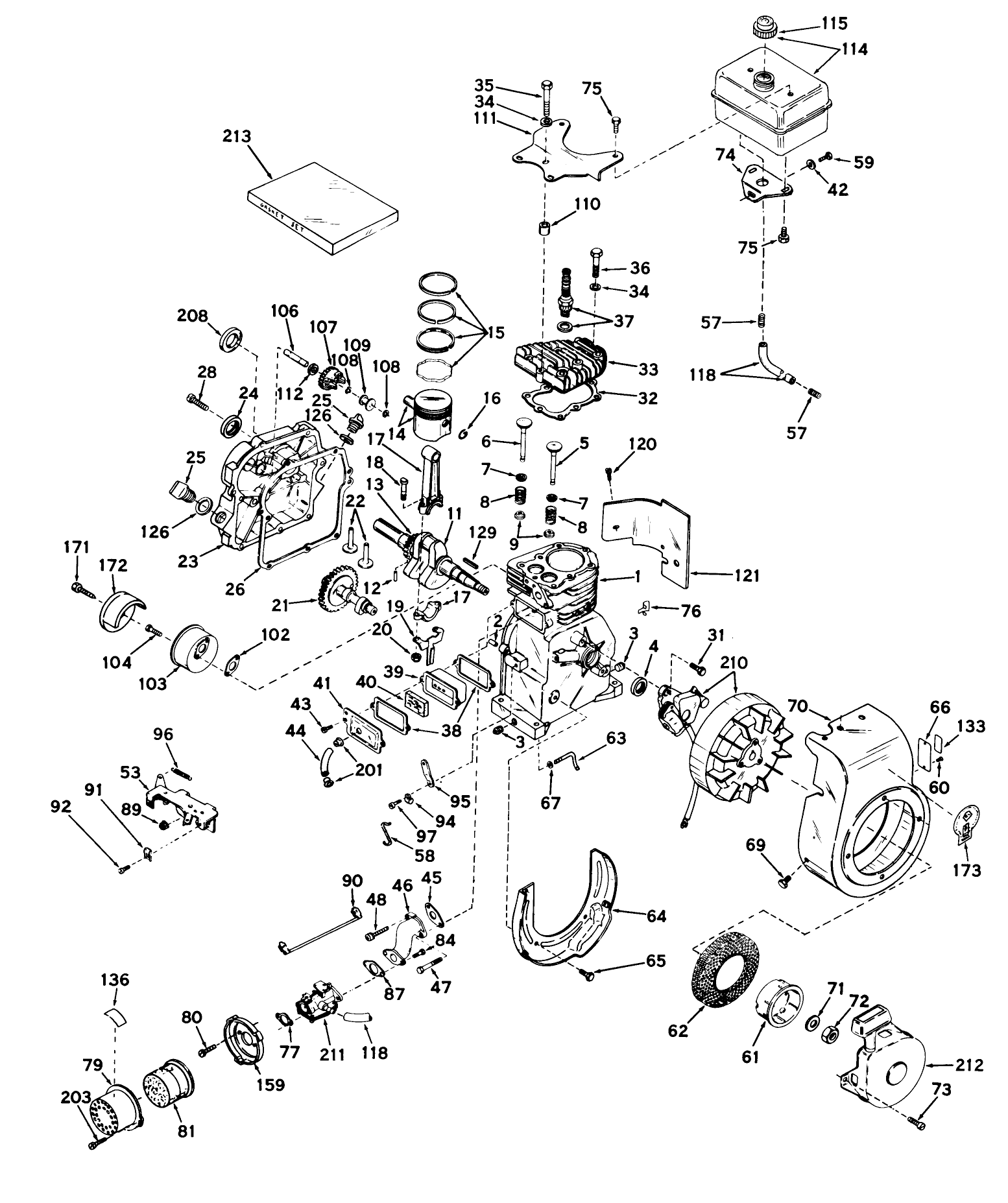 Engine Model No. H30-35168h Parts List