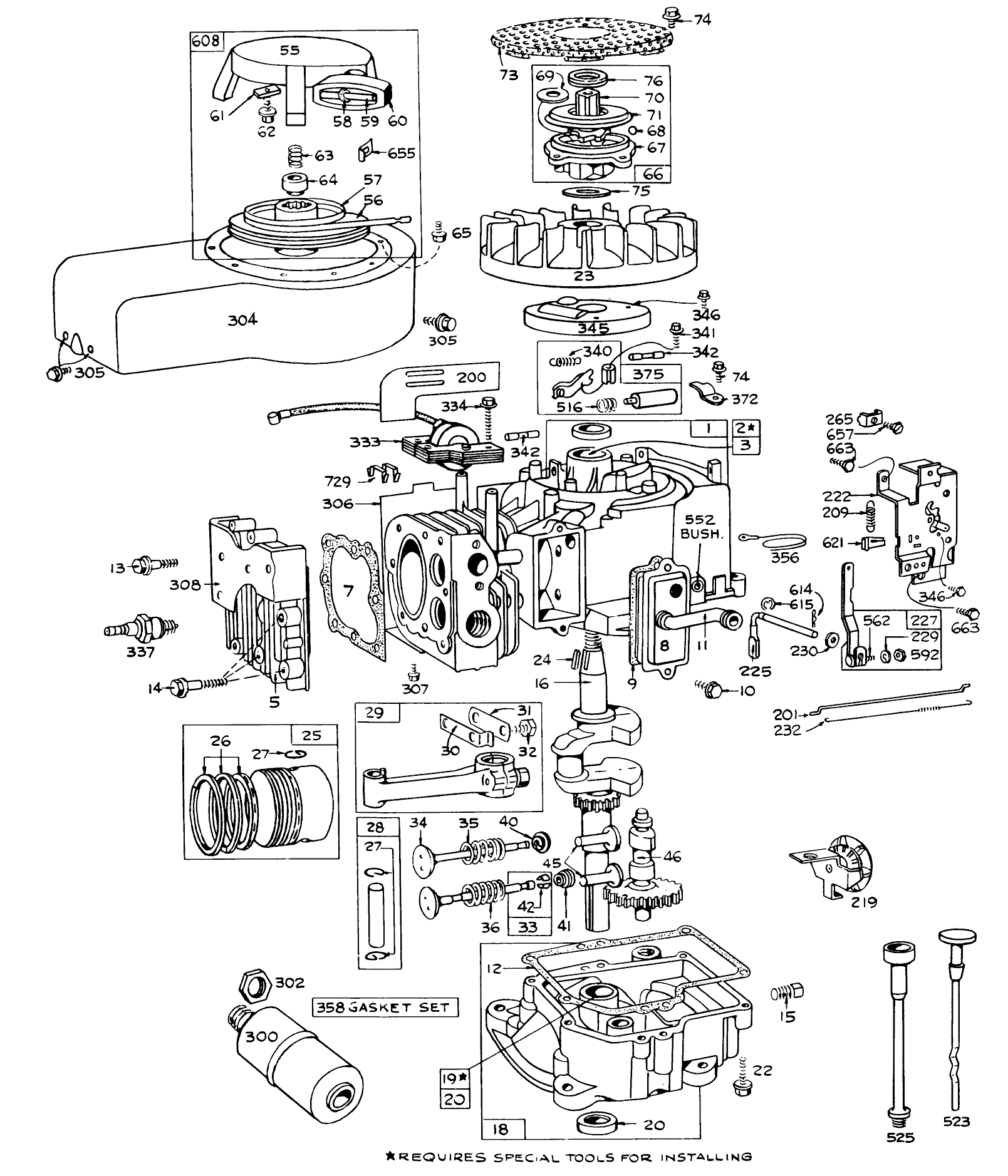 Engine Briggs & Stratton Model No. 170702-1163 Recoil Start
