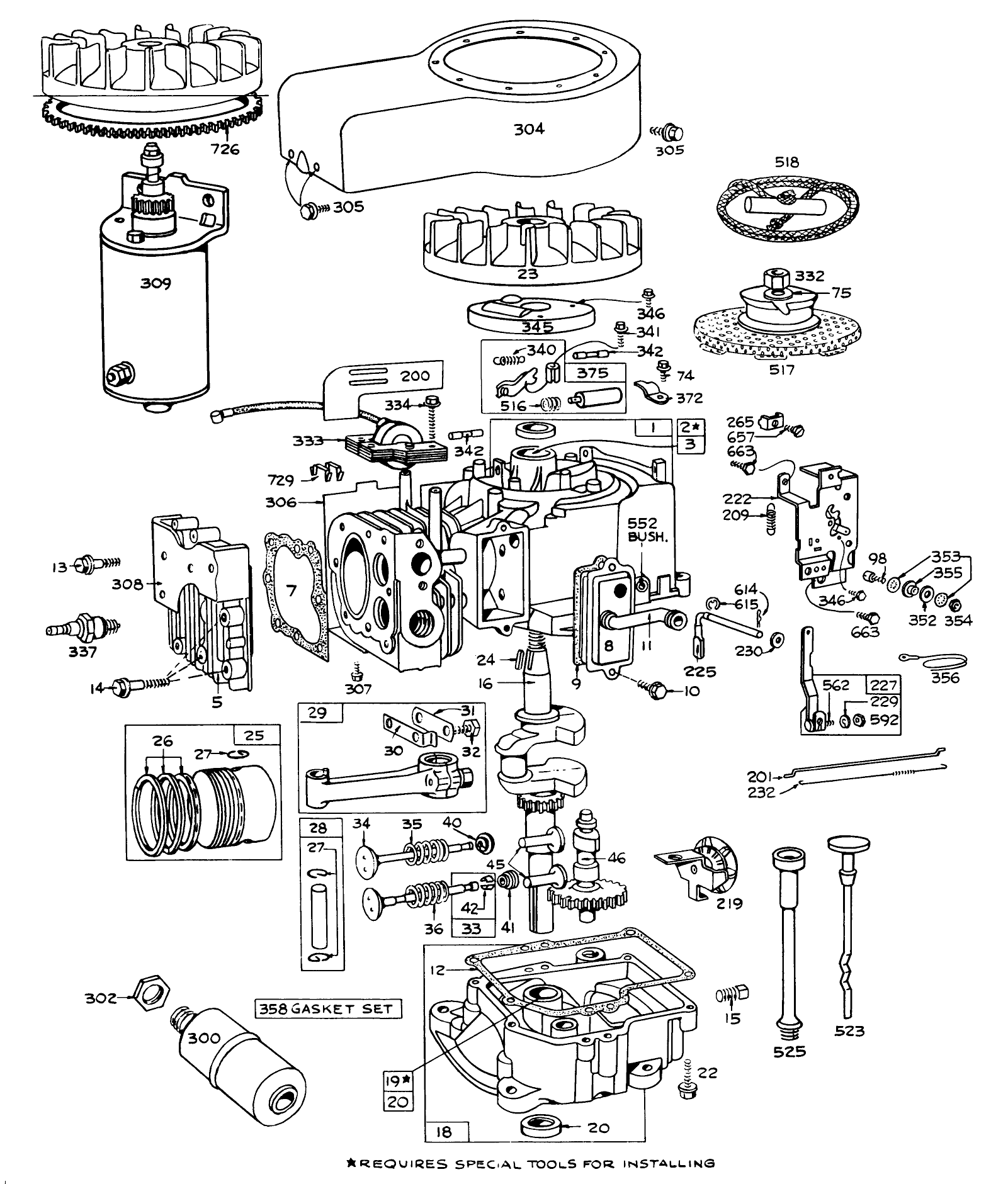 Engine Briggs & Stratton Model No. 170705-1164 Electric Start