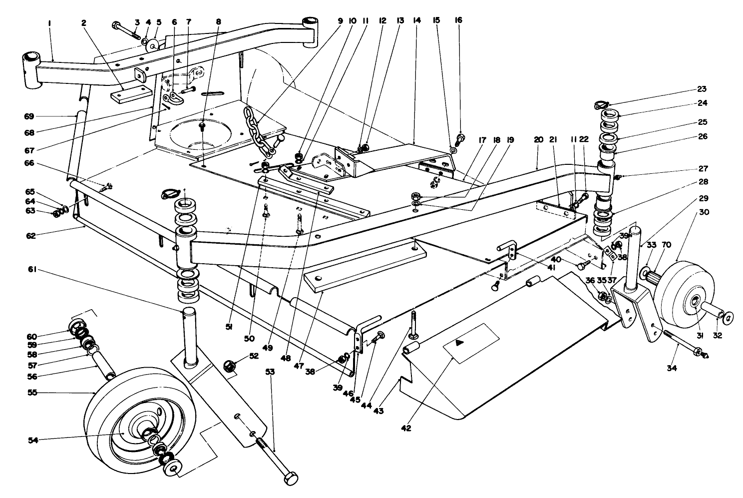 Cutting Unit Castor Wheel And Deflector Assembly