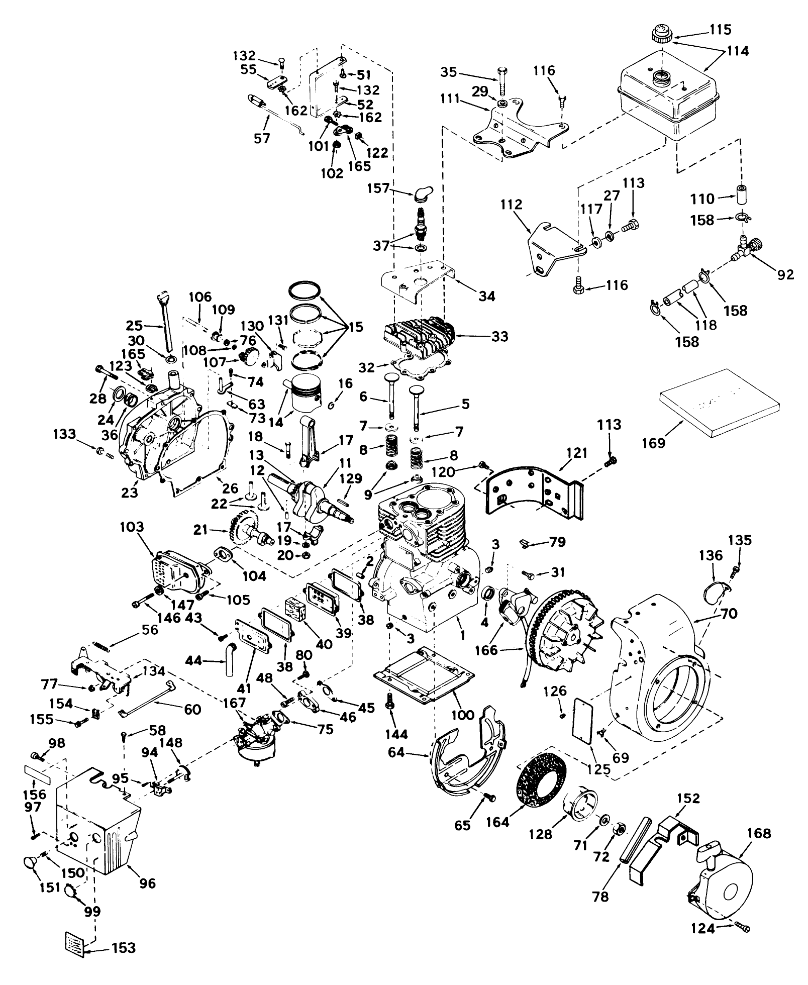 Engine, Tecumseh Model No. H50-65279j (5 H.p. Snowthrower Model No. 31624)