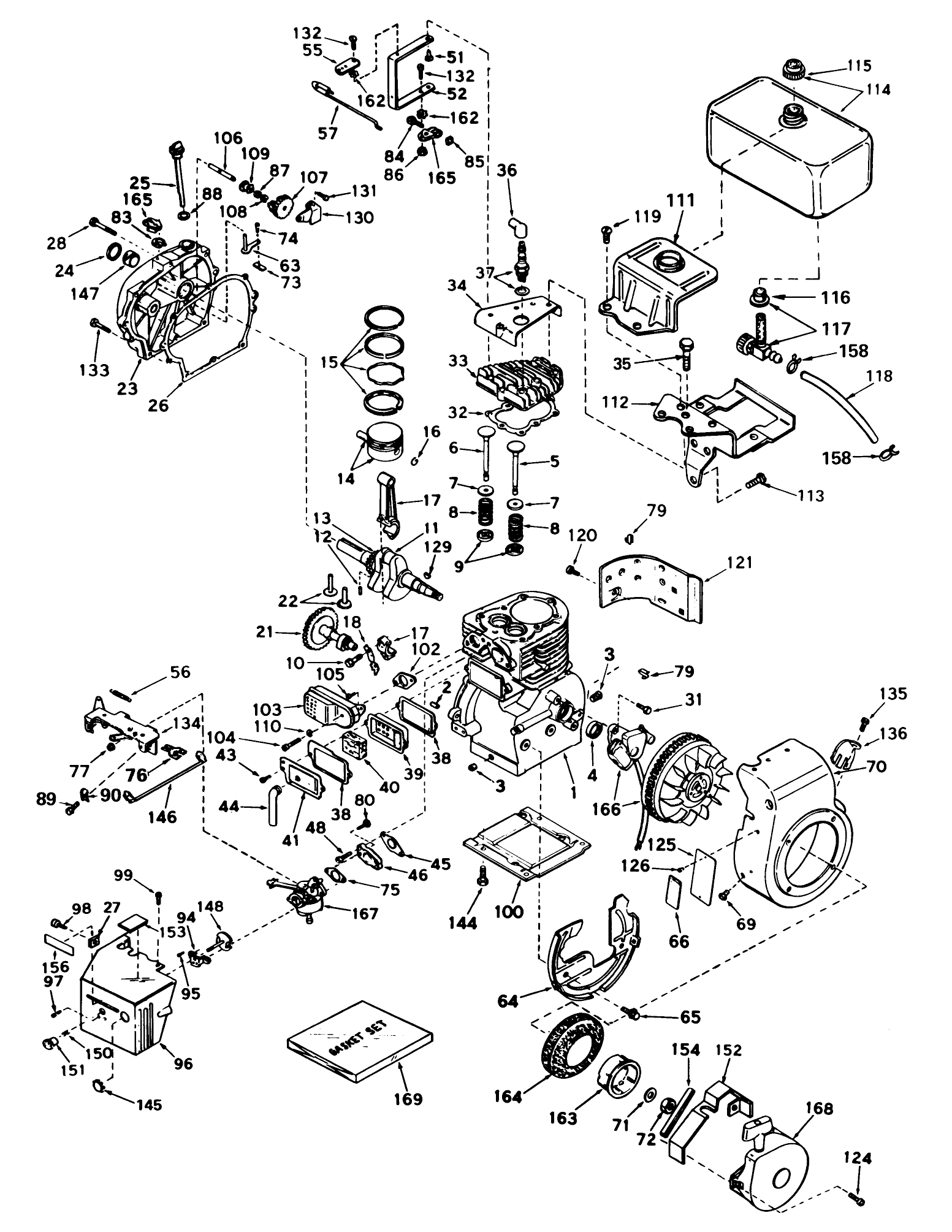 Engine, Tecumseh Model No. H70-130176a (7h.p. Snowthrower Model No. 31677)