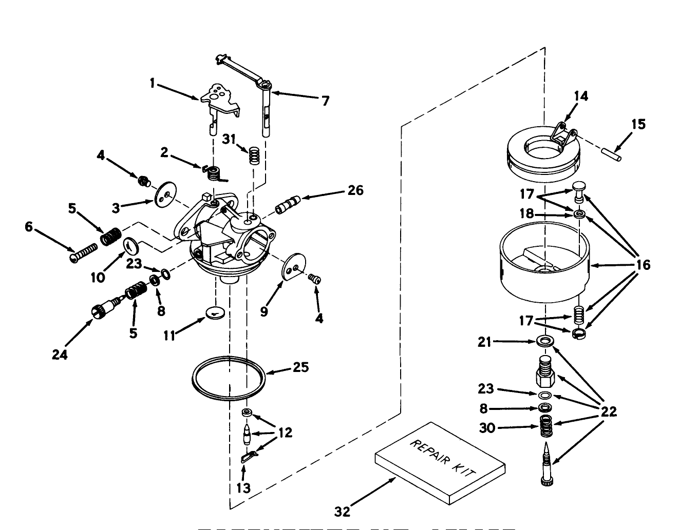 Carburetor No. 631459 (7 H.p. Snowthrower Model No. 31677)