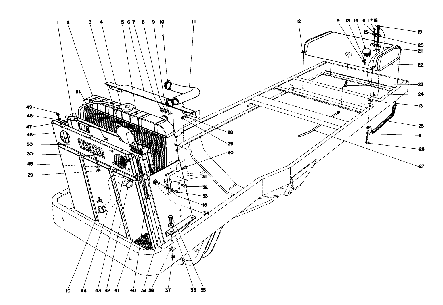 Radiator And Fuel Tank Assembly