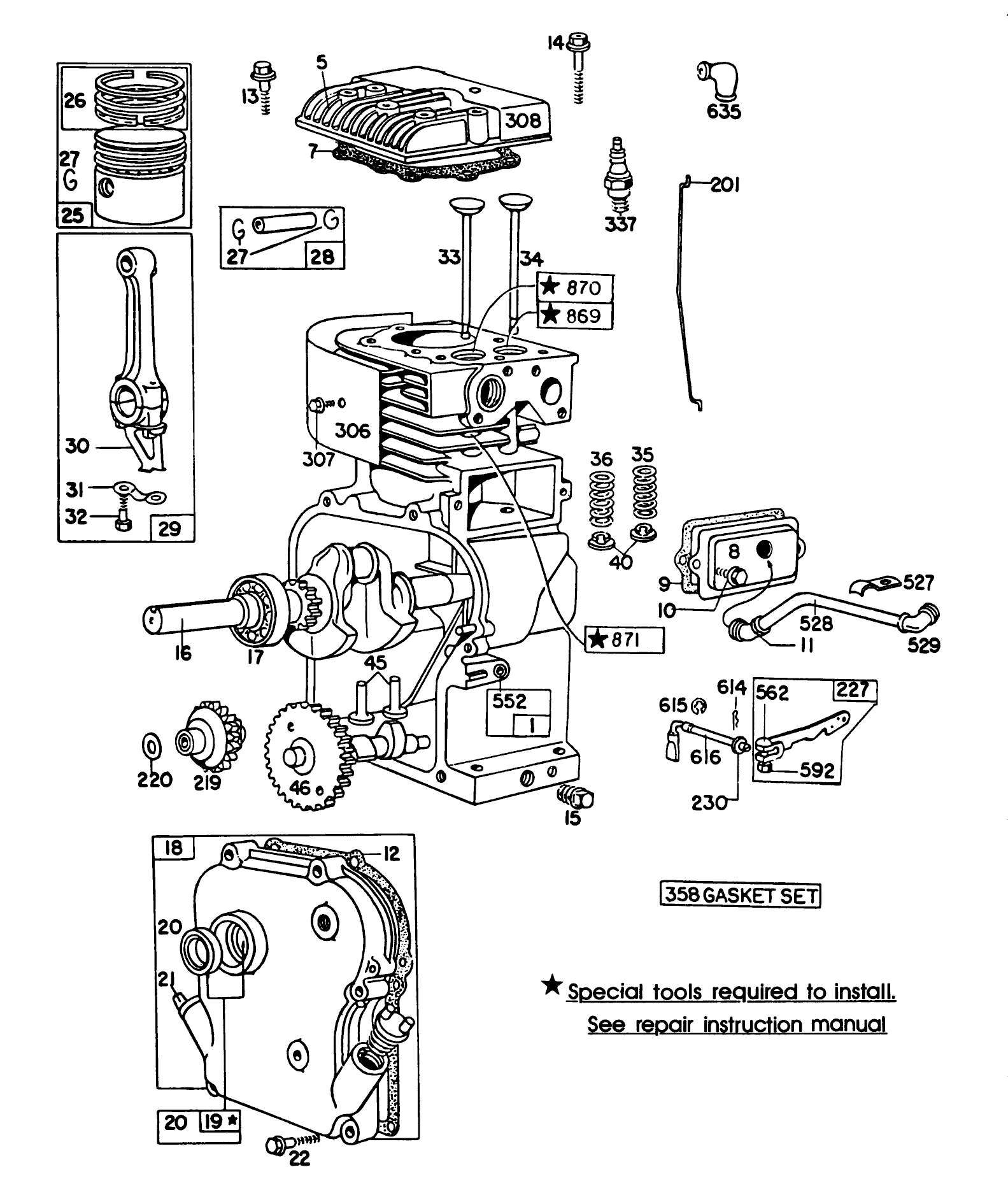 Engine Briggs & Stratton Model No. 130232 Type No. 0497-01