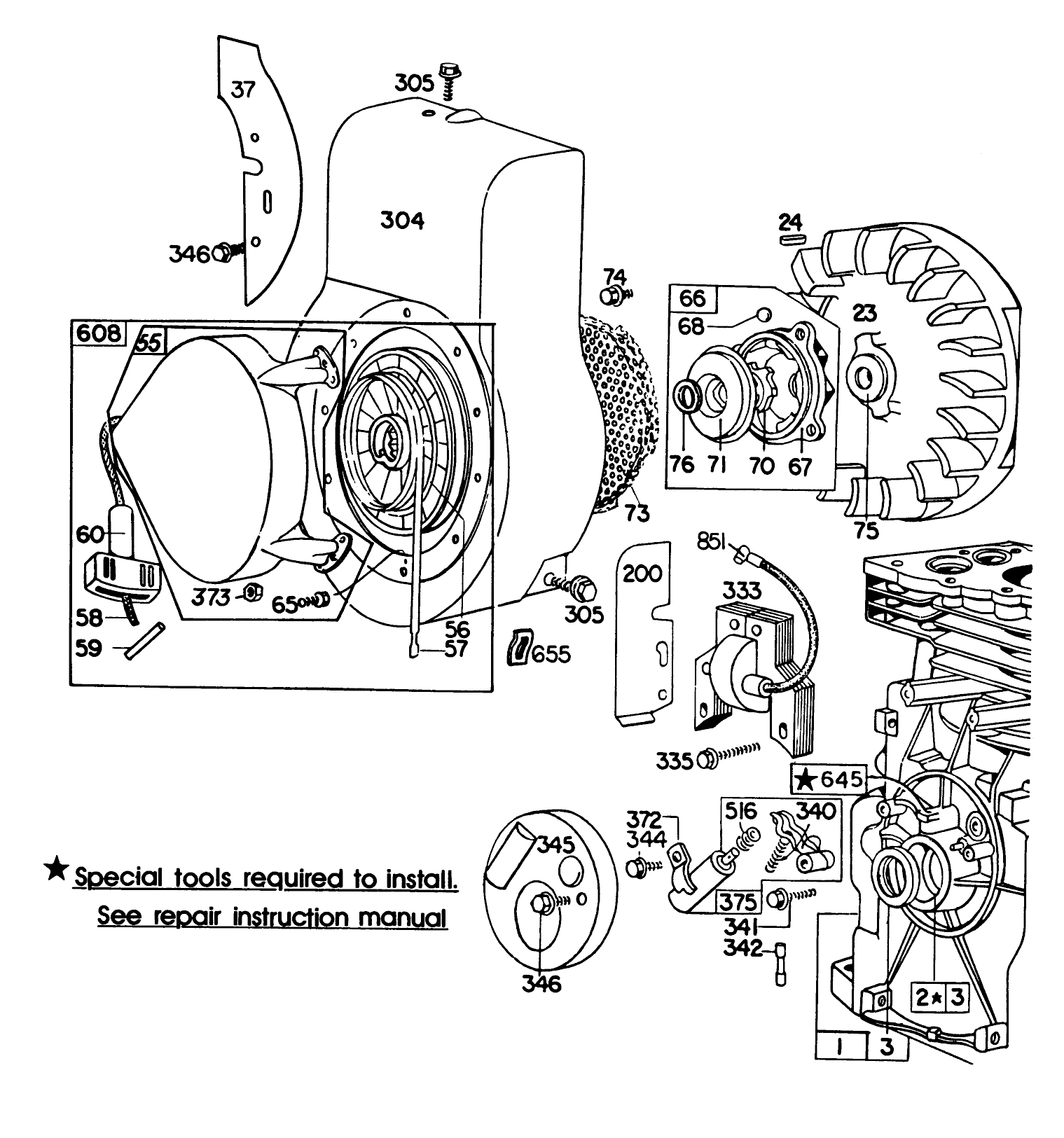 Engine Briggs & Stratton Model No. 130232 Type No. 0497-01