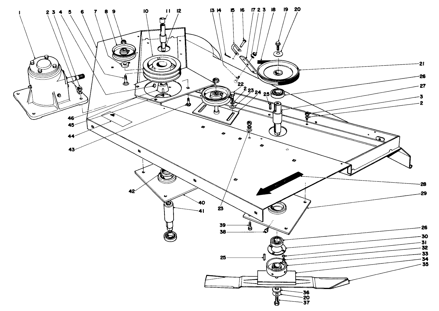 Cutter Deck And Spindle Shaft Assembly