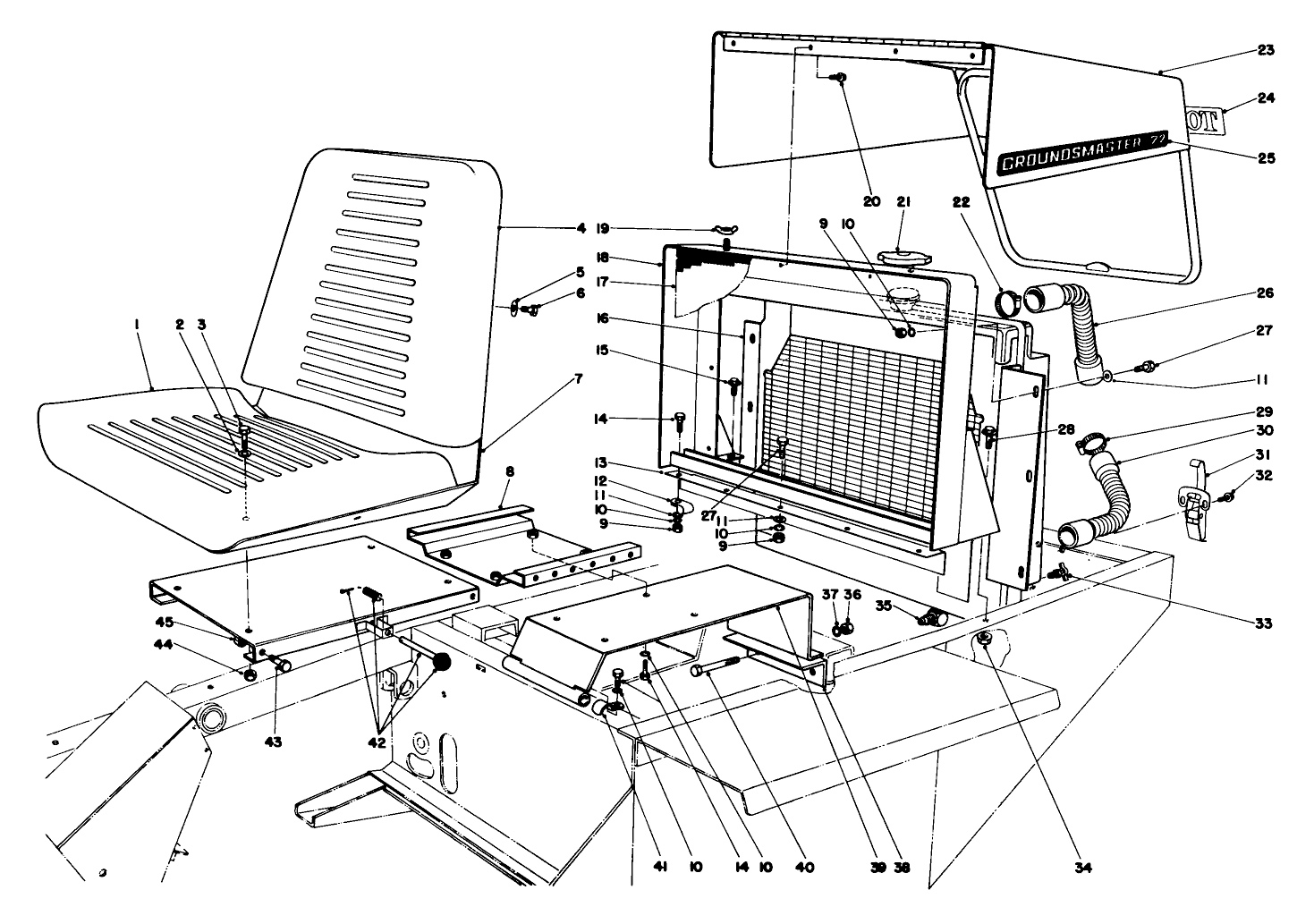 Seat, Radiator And Hood Assembly