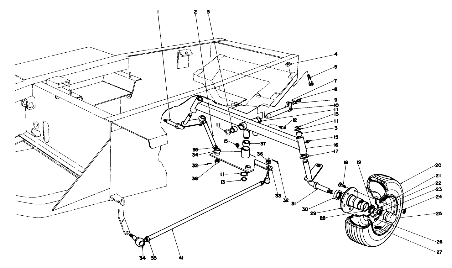 Rear Axle And Wheel Assembly