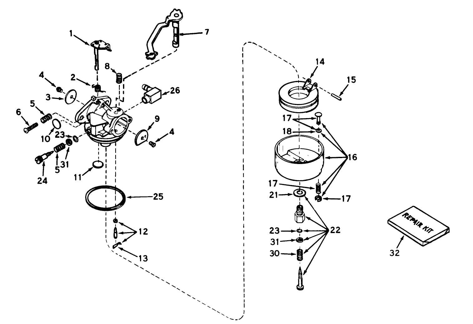 Carburetor No. 631704 (5 H.p. Snowthrower Model No. 31625