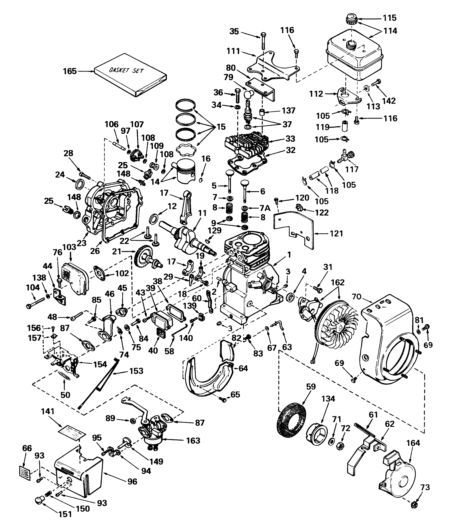 Engine, Tecumseh Model No. Hs50-67074 (5 H.p. Snowthrower Model No. 31625)