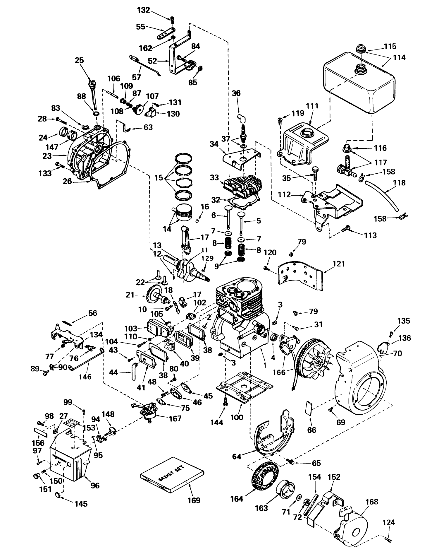 Engine, Tecumseh Model No. H70-130176b (7 H.p. Snowthrower Model No. 31677)