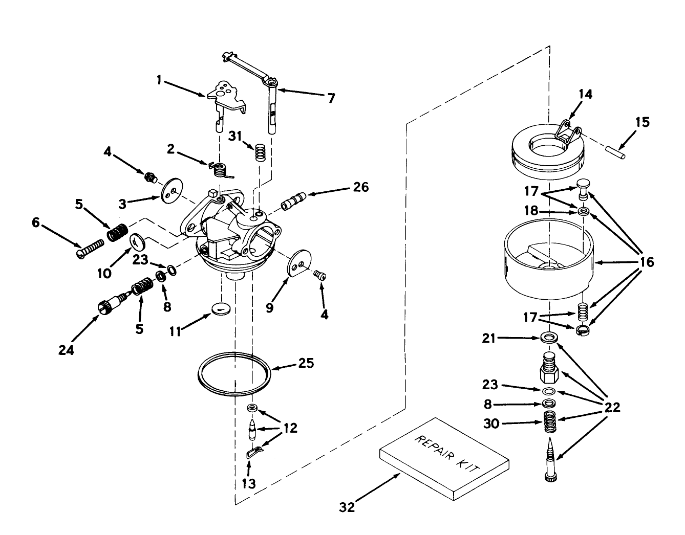 Carburetor No. 631459 (7 H.p. Snowthrower Model No. 31677)