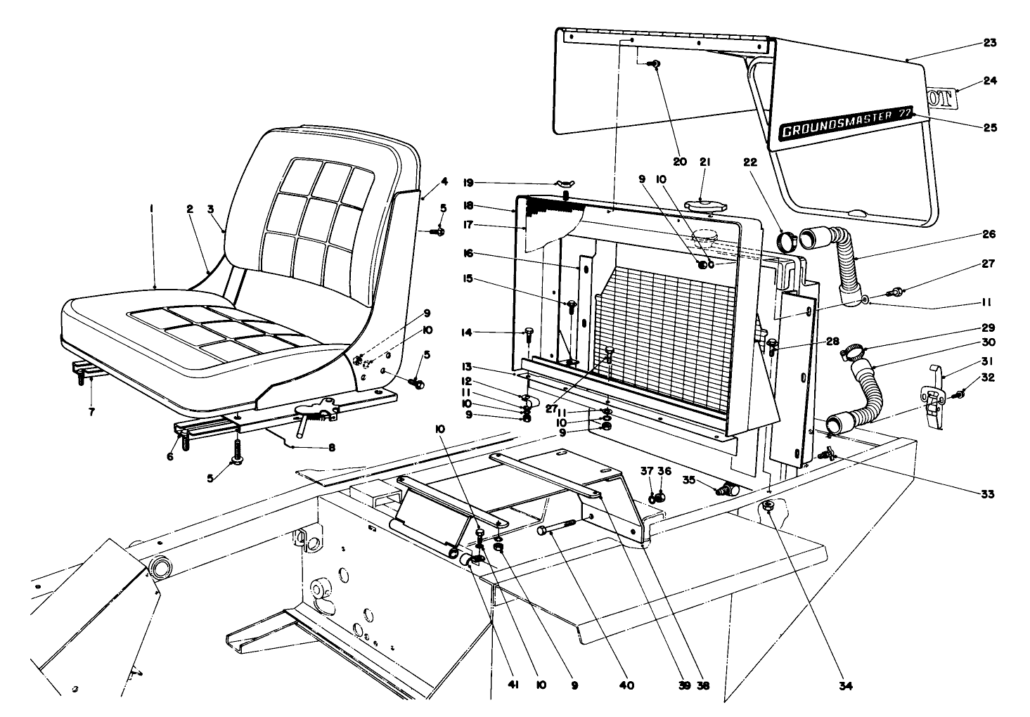 Seat, Radiator And Hood Assembly