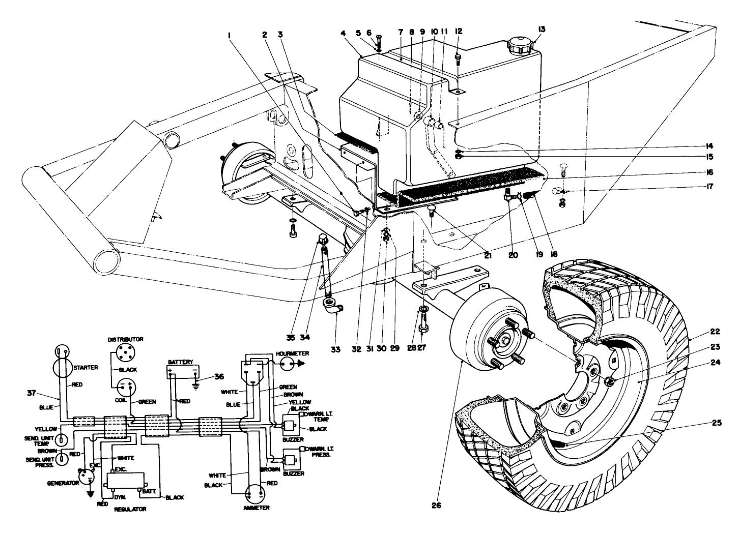 Front Axle And Gas Tank Assembly