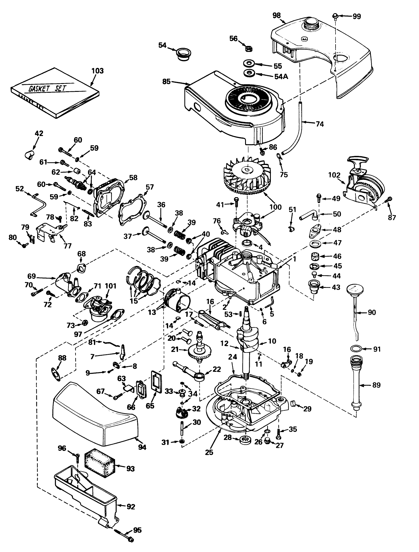 Engine Tecumseh Model Tnt100-10042 (mower Model No. 21610)