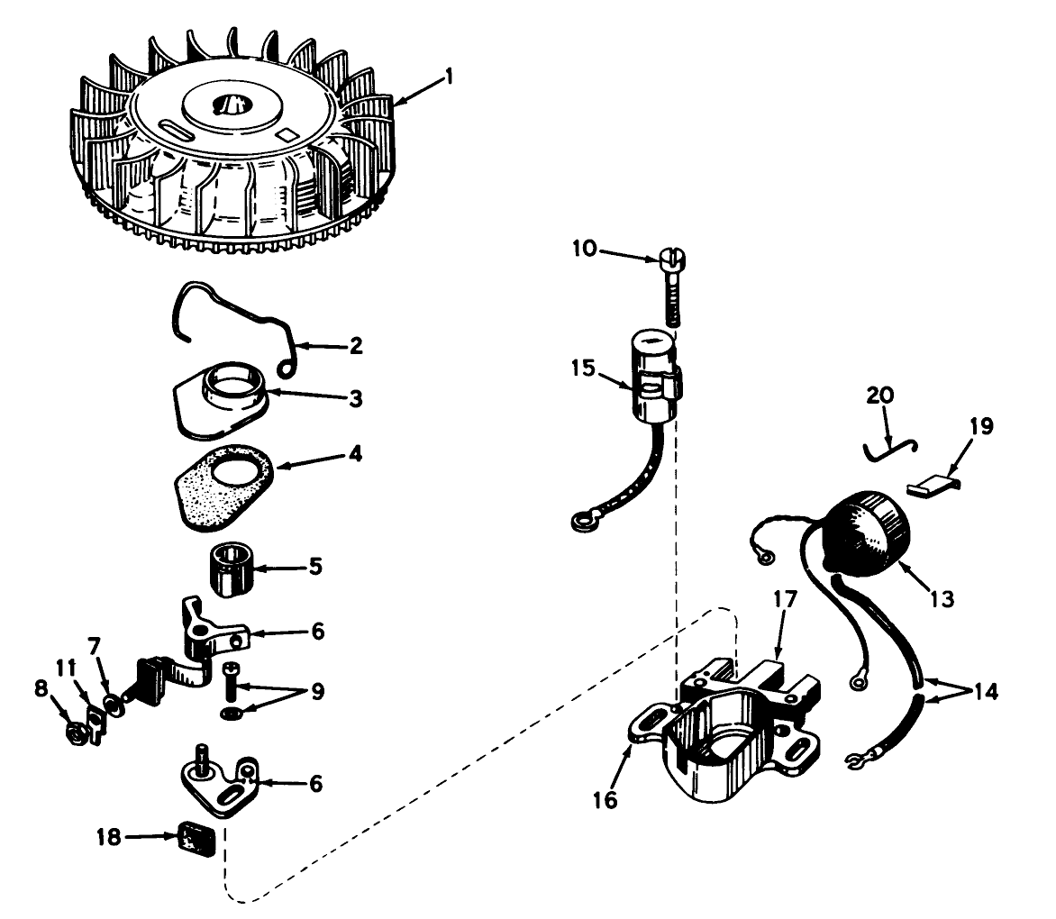 Magneto No. 610793 (mower Model No. 21610)(engine Nos. Tnt 100-10042 And Tnt 100-10043)