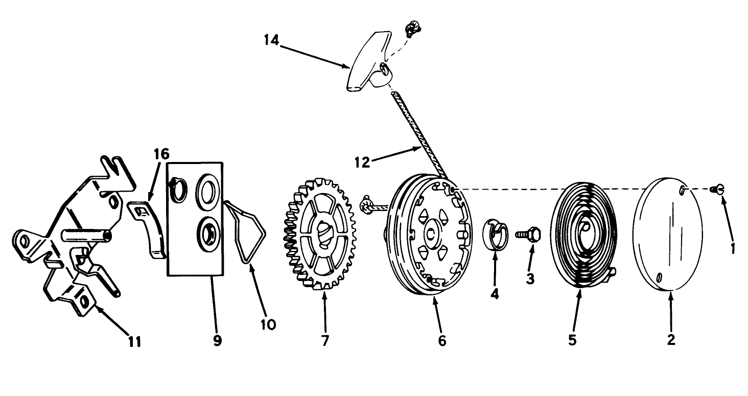Rewind Starter No. 590519 (mower Model No. 21610)(engine No. Tnt 100-10043)