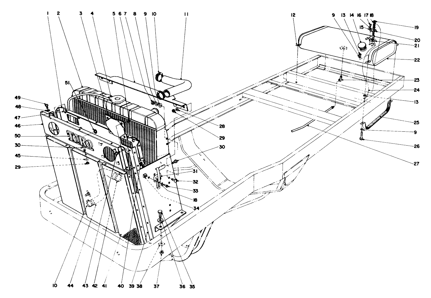 Radiator And Fuel Tank Assembly