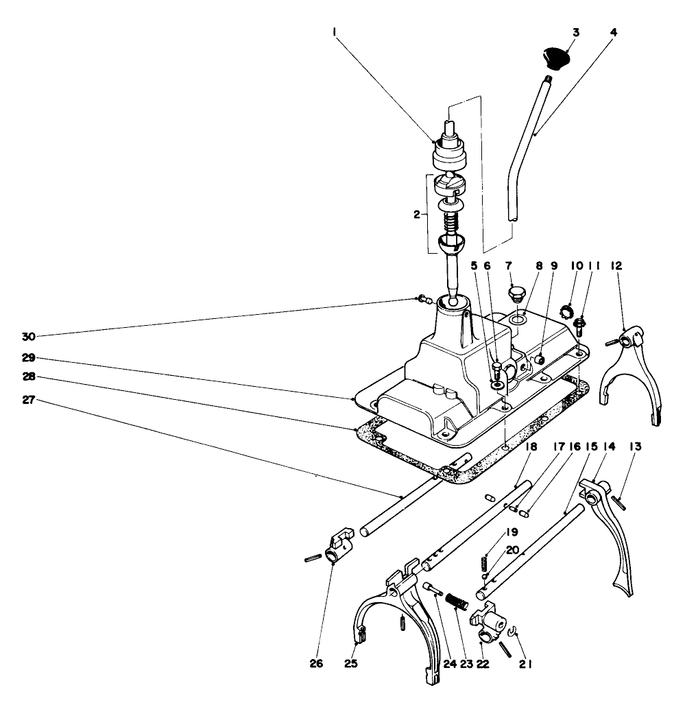 Shift Lever And Fork Assembly