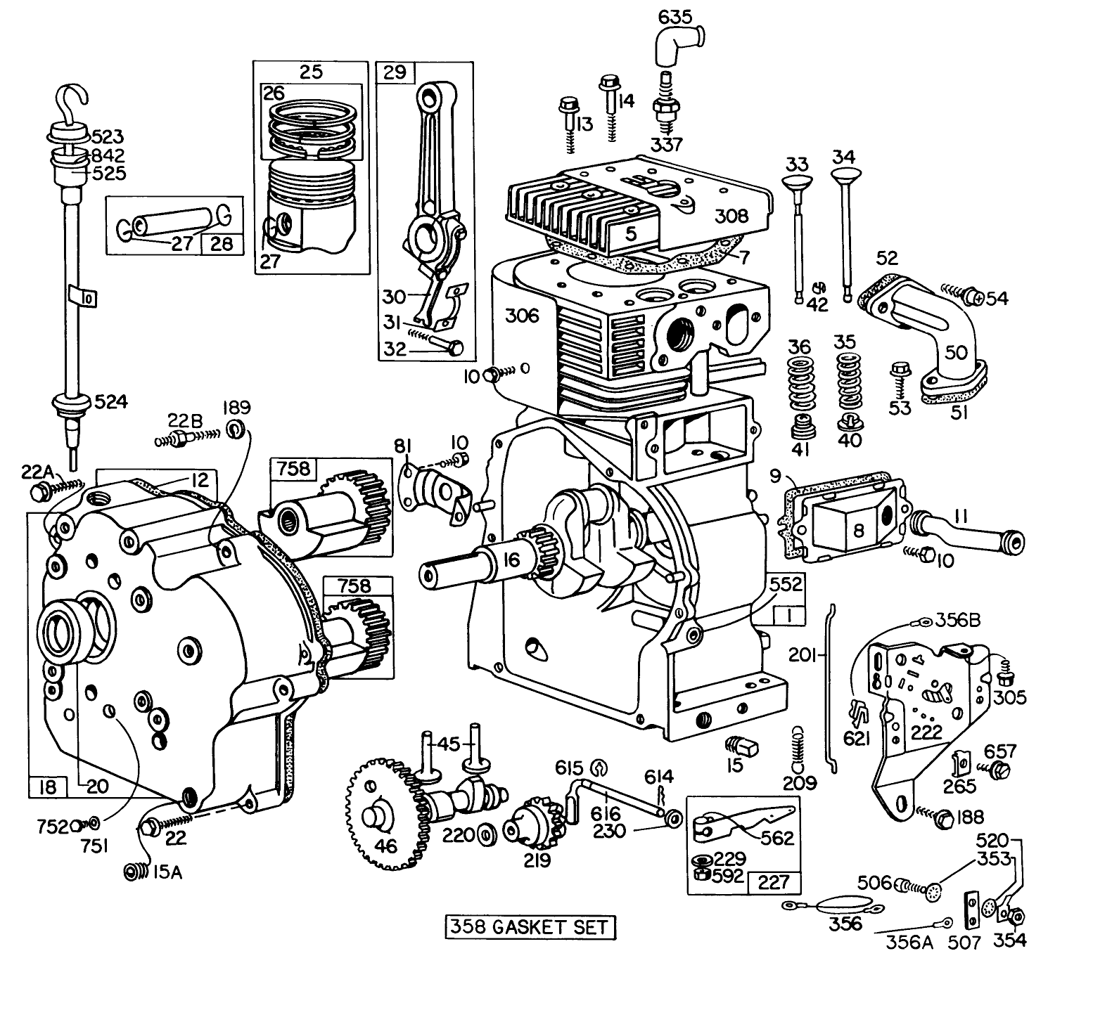 Engine Briggs & Stratton Model No. 251417 Type No. 0140-01